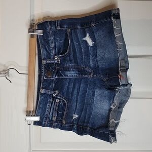 American Eagle Outfitters Dark Wash Distressed Denim Shorts, Women's Size 4
